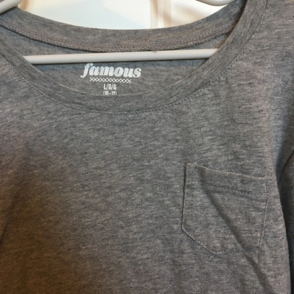 Old Navy Girls size large 10/12 gray  pocket top